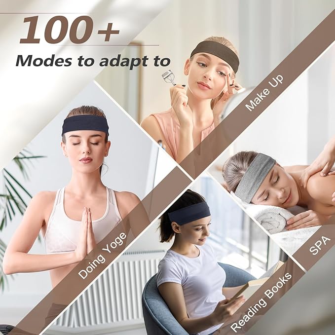 Headbands for Women Non Slip - 7PCS Fashion Sports Hair Bands for Women's Hair, Soft Cotton Cloth Stretchy Headbands for Women for Workout Yoga Running