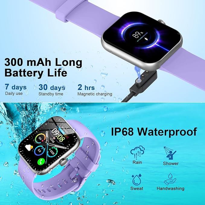 Smart Watch (Answer/Make Call), 1.96" HD Smartwatch for Women, 2025 Fitness Watch with 112+ Sport Mode/Pedometer/Calories/Sleep/Heart Rate Monitor, IP68 Waterproof Fitness Tracker for Android/iOS