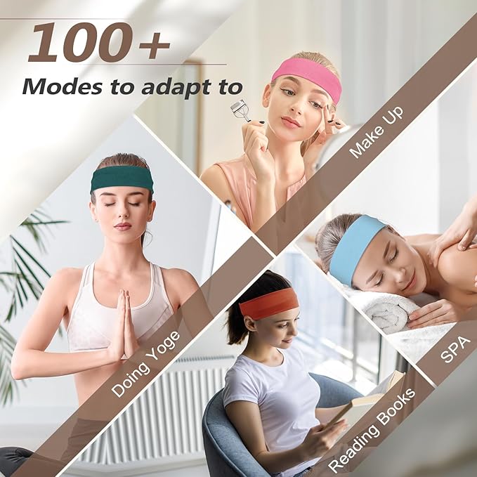 Headbands for Women Non Slip - 7PCS Fashion Sports Hair Bands for Women's Hair, Soft Cotton Cloth Stretchy Headbands for Women for Workout Yoga Running