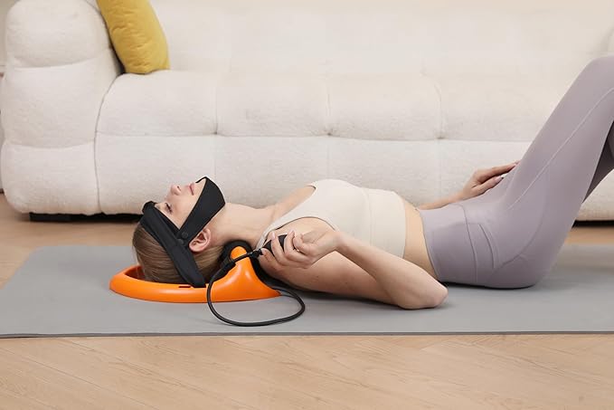 ECOGUN Posture Neck Exercising Cervical Spine Hydrator Pump, Relief for Stiffness, Relieves Neck Pain, Neck Curve Restorer Orange