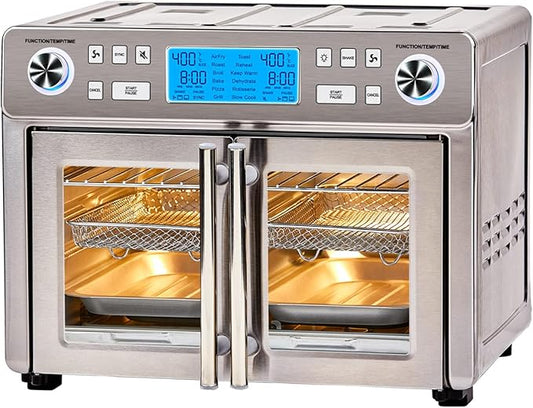 Emeril Lagasse Dual Zone 360 Air Fryer Oven Combo with French Door, 25 QT Extra Large, Cook Two Foods in Different Ways, Up to 60% Faster from Frozen to Finish