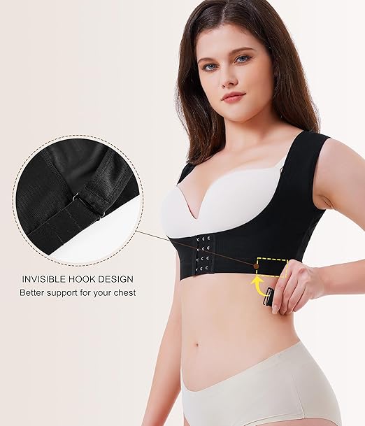 URSEXYLY Upper Back Brace for Women Breathable Posture Corrector Posture Support Back Straightener Pain Relief(Black,L)