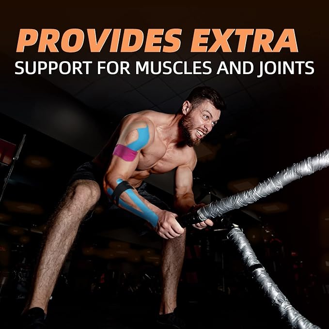 OK TAPE Regular Kinesiology Tape (3 Pack), Original Cotton Athletic Tape for Support Muscle Joint Knee, Sports Waterproof Tape Uncut Strips Latex Free, Hypoallergenic, 2in×16.4ft - Pink