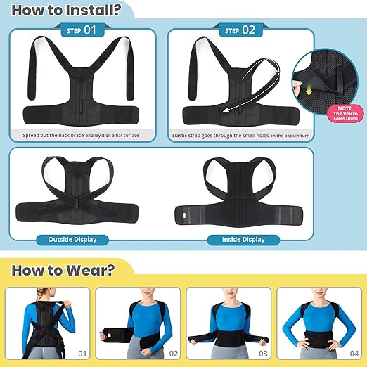 Back Brace for Women Men Posture Corrector Improve Posture Lumbar Support Shoulder Lower Upper Back Pain Relief