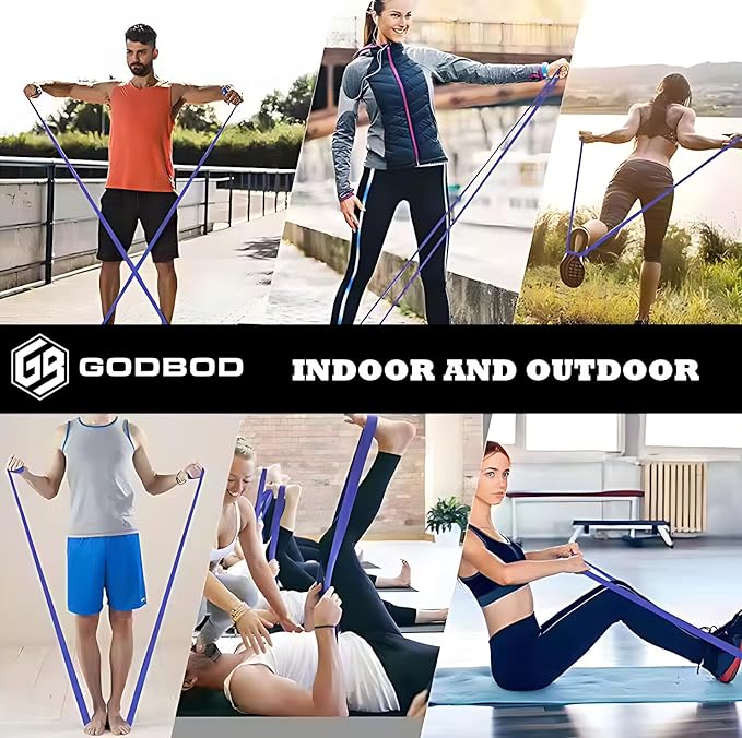 Resistance Bands Set – 5 Long Loop Bands for Home Workouts, Pull-Ups, Physical Therapy & Recovery – Heavy to Light Exercise Bands with Carry Bag – Durable Fitness Bands for Men & Women