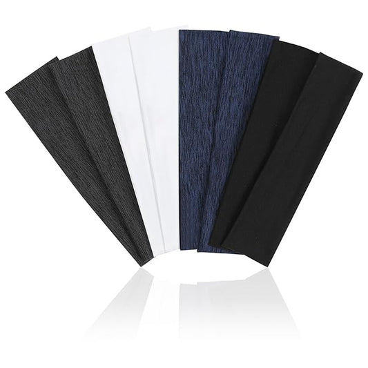 8 Pack Sport Headbands for Women, Elastic Soft Fabric Non-Slip Hair Bands Hair Warp for Daily Workout Yoga Running Sports
