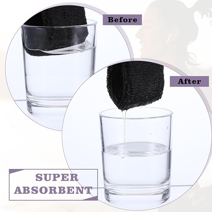 4PCS Sweat Band for Men Women, Sweatbands Sport Headbands Sweat Head Bands Workout Headband Moisture Wicking Athletic Sweatband for Exercise Running Fitness Yoga