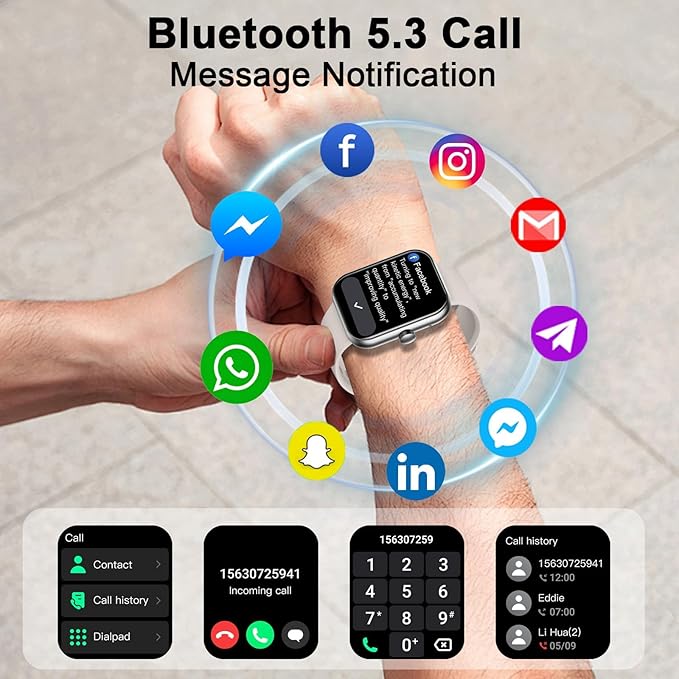 Smart Watch (Answer/Make Call), 2025 New Smartwatch for Men/Women, 1.96" Fitness Watch with 112 Sport Mode/Pedometer/Calories/Sleep/Heart Rate Monitor, IP68 Waterproof Fitness Tracker for Android iOS