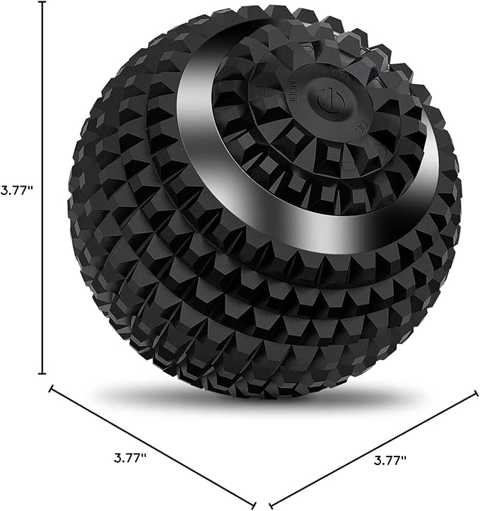 Uppye Vibrating Ball Massager, 4-Speed High-Intensity Fitness Lacrosse Ball, Mobility Ball for Workout Recovery, Deep Tissue Massager for Pain Relief and Trigger Point Treatment (Black)
