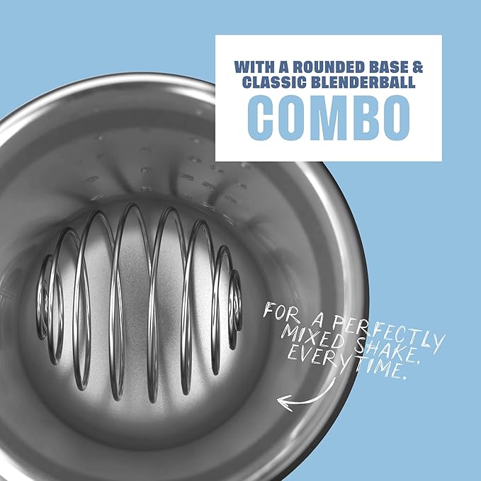 BlenderBottle Sport Sleek Insulated Stainless Steel Shaker Bottle with Wire Whisk, 25-Ounce, Dusty Blue – Protein Shakes & Hydration for Athletes & Fitness Enthusiasts, Easy Mixing, Slim Easy to Hold, Keeps Drinks Cold, Lockable Lid