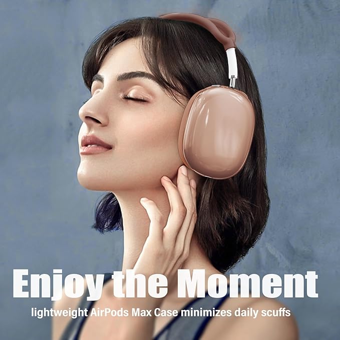 4 in 1 Set Case for AirPods Max Headphones, Anti-Scratch Sweat-Proof Ear Pad Covers/Ear Cups Cover/Headband Covers Protector for Apple AirPods Max 2024 USB-C /2020 Lightning (Dune Brown)