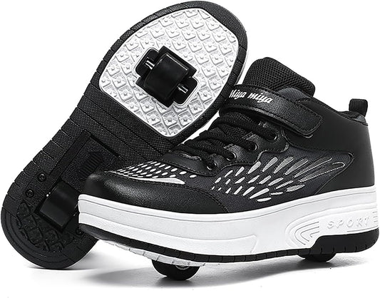 Wooowyet Roller Skate Shoes for Kids Boys Girls Rechargealbe Wheels Sneakers Fashion Roller Wheeled