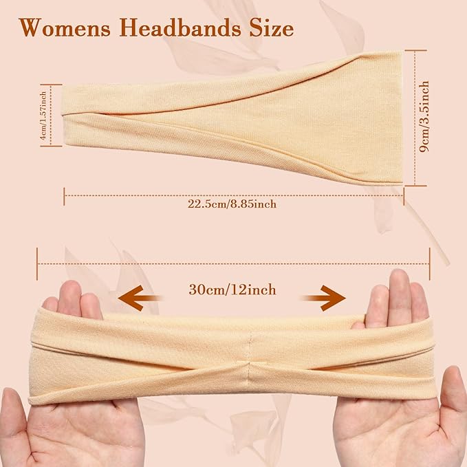 Headbands for Women, 8 Pack Wide Stretchy Headbands for Women Daily Use Sport Yoga Running