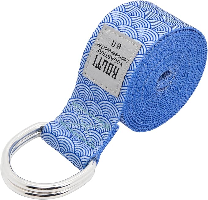 Yoga Exercise Adjustable Straps 8FT with Durable D-Ring for Pilates & Gym Workouts | Hold Poses, Stretch, Improve Flexibility & Maintain Balance