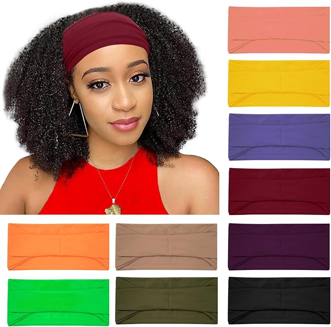 RITOPER Wide Headbands for Women Non Slip, Workout Yoga Running Womens Headband Boho Hair Bands for Women's Hair, Thick Sweat Head Bands Solid Head Wraps Bandana