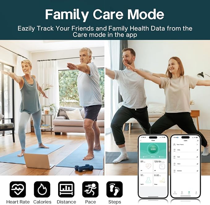 Smart Rings for Women Men,Fitness Tracker Ring,Heart Rate,Blood Oxygen,Blood Pressure,Step Tracker,Sleep Monitoring,No Subscription Fee,IP68 Waterproof Smart Ring for iphone&Android(Black 7)