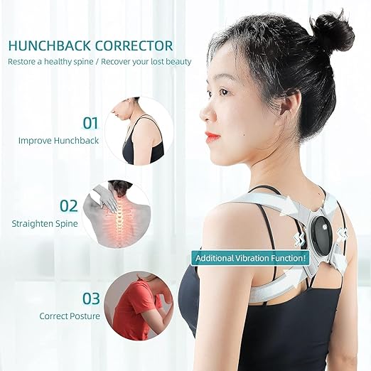 LIARTY Posture Corrector with Smart Vibration, Upper Back Brace for Teens & Kids, Fully Adjustable Back Straightener for Neck, Shoulder, Clavicle, Back