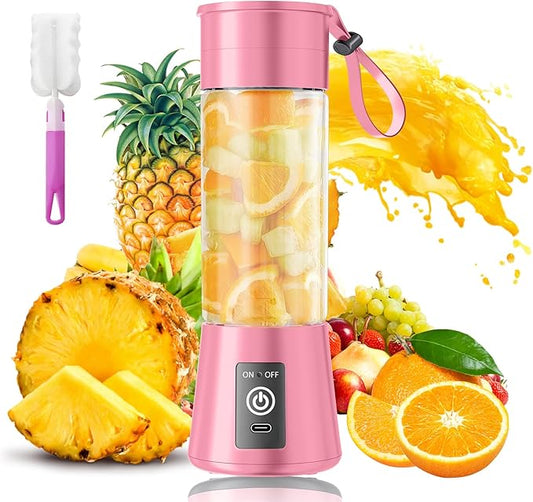 Portable Personal Size Mini Blender - 2025 Upgraded Cordless Blender for Smoothies & Shakes, Type-C Rechargeable, 380Ml Traveling BAP Free Juicer Cup for Sports/Travel/Home, 20000Rpm/Min Speed