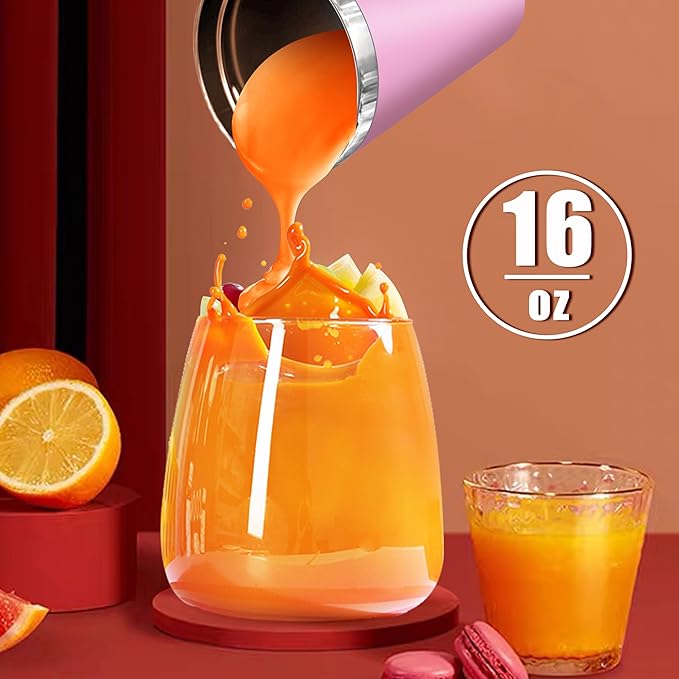 Wamife Portable Blender 16oz personal blender-Portable Blender for Shakes and Smoothies,USB-C Rechargeable,Durable Stainless Steel Blades for Powerful Blending Performance,for office gym - Boss Lady