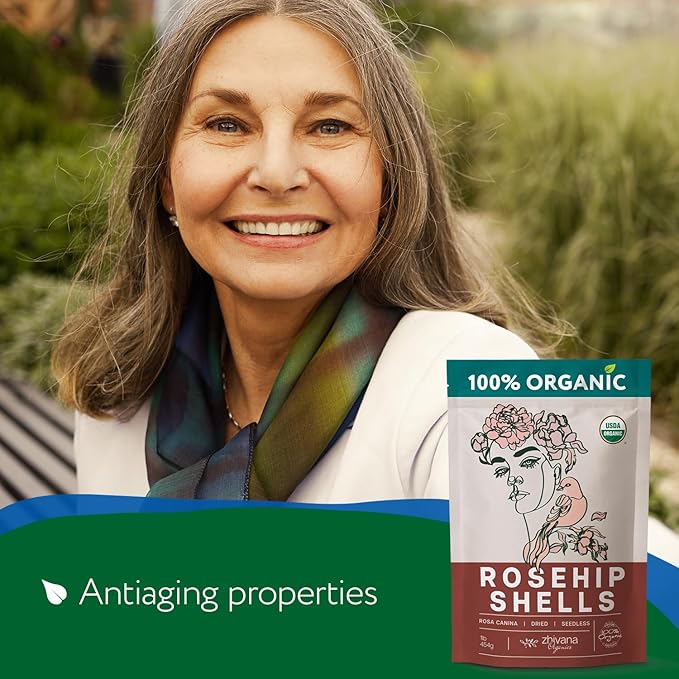 Rosehip Seedless Dried Organic (8 oz.) - Cut & Sifted Allergen-Free Rose Hip Tea for – No Cleaning Needed (Free of Seeds and Hairs) - Escaramujo Organico