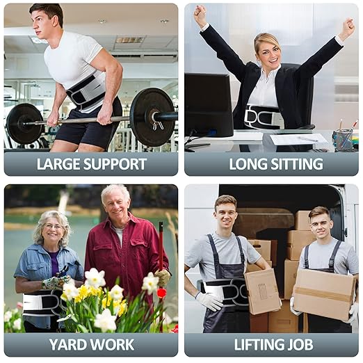 Breathable Back Brace for Lower Back Pain Women and Men - Back Support Belt for Women, Relieve Lower Back Pain and Improve Posture with Comfort, Back Pain Relief Products, Posture Corrector (Black, Medium)