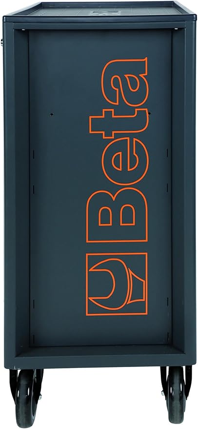 Beta RSC24 Heavy Duty Rolling Tool Cabinet, 7 Drawers, Grey, Ball Bearing Slides, Rubber Mat Liners, 5" Casters, Anti-Fall Edge Worktop, 1760 lbs Load Capacity, Made in Italy