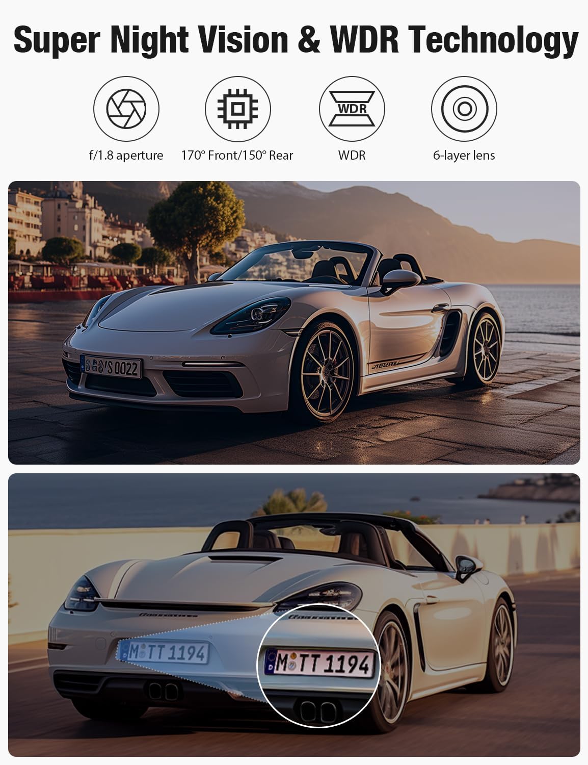 OMBAR Dash Cam Front and Rear 5G WiFi, Dash Cam 4K/2K/1080P+1080P, Dash Camera for Cars with 3.18" LCD Screen, Dashcam Car Camera with WDR Night Vision, G-Sensor, Loop Recording, SD Card Not Included