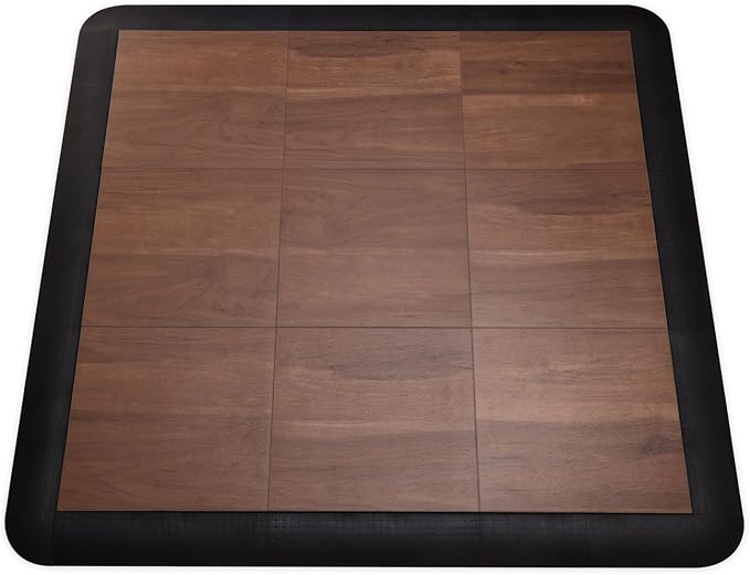 Big Floors 3X3DKMAPLEFLOOR Interlocking Lightweight Plastic Modular Dance Floor Kit (3' x 3'), Dark Maple, 21 Piece