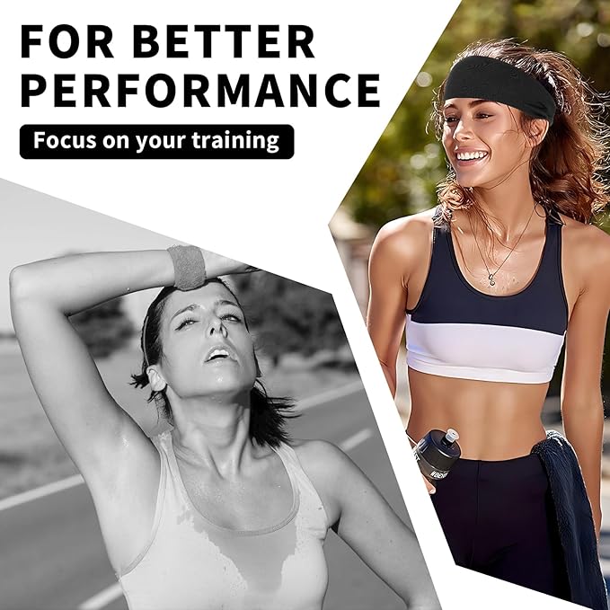 Sports Headbands for Women, Moisture Wicking Workout Headband, Stylish Comfortable and Stretchy Non Slip Headband, Sports, Yoga, Running Essentials for Women, Sweat Absorption and Quick Drying