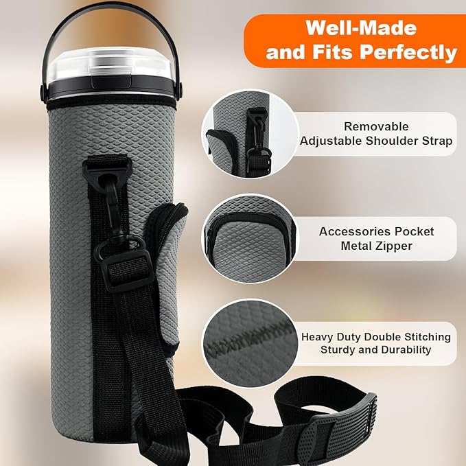 Storage Bag for Ninja Portable Blender Dust Cover Sleeve with Shoulder Strap, Accessory Pocket for Ninja BC151NV/BC51NV/BC151BK/BC151CR/BC151EM/ BC151PR/BC151WH/BC155PS Portable Blender (Grey Lozenge)