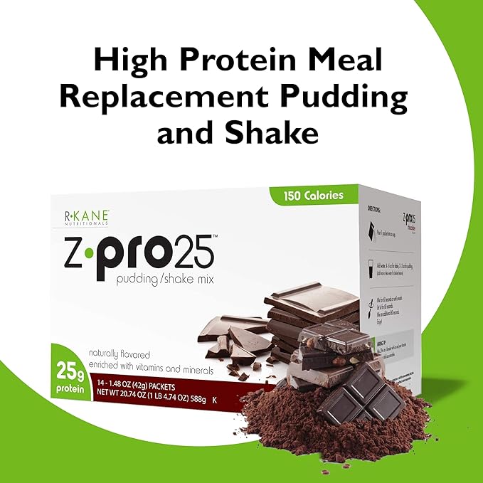 R-Kane Z-Pro 25 Protein Shakes: High Protein Chocolate Shake and Pudding Mix, Weight Loss Chocolate Protein Drinks, Natural Energy Booster Meal Replacement Shake, Low Calorie, Low Carb Protein Powder