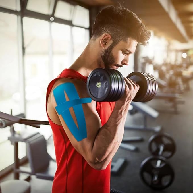 3 Rolls Kinesiology Tape,49.2ft Hypoallergenic Waterproof Kinetic Tape,Athletic Elastic Kneepad Muscle Pain Relief Knee Taping,Running Tennis Football Sports Activities Tapes, Muscle Tape Roll