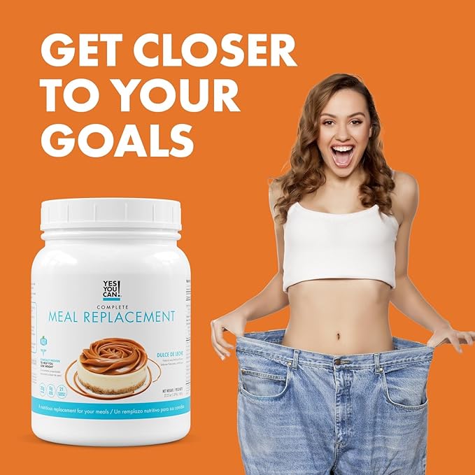 Yes You Can! Complete Meal Replacement - 15 Servings, 20g of Protein, 0g Added Sugars, 21 Vitamins and Minerals - All-in-One Nutritious Meal Replacement Shake (Dulce De Leche)