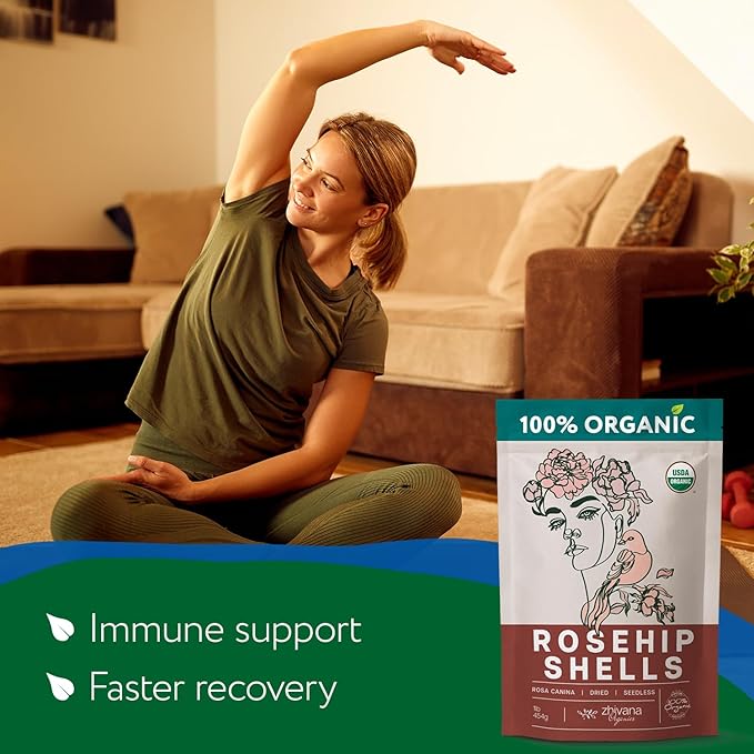 Rosehip Seedless Dried Organic (8 oz.) - Cut & Sifted Allergen-Free Rose Hip Tea for – No Cleaning Needed (Free of Seeds and Hairs) - Escaramujo Organico