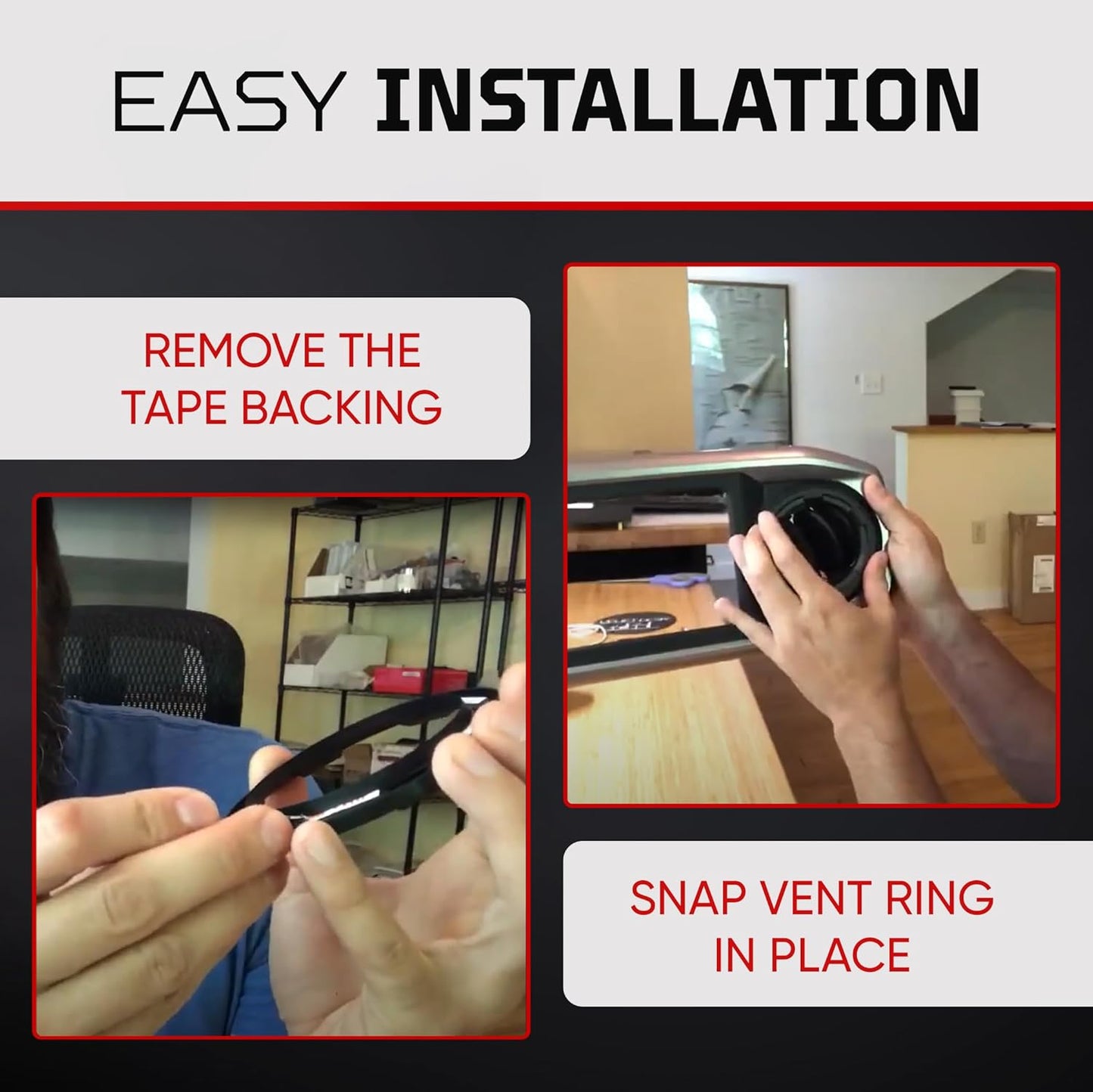 AJT Design Vent Ring for 3rd Gen Tacoma (2016-2023) | Blackout Mode | Impact Resistant ABS Plastic Car Vent Cover Ring Made For 3rd Gen Toyota Tacoma | Made in USA