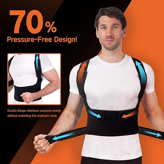 Posture Corrector for Men & Women – Adjustable Full Back Brace for Upper & Lower Back Support, Spine Alignment & Pain Relief - Large