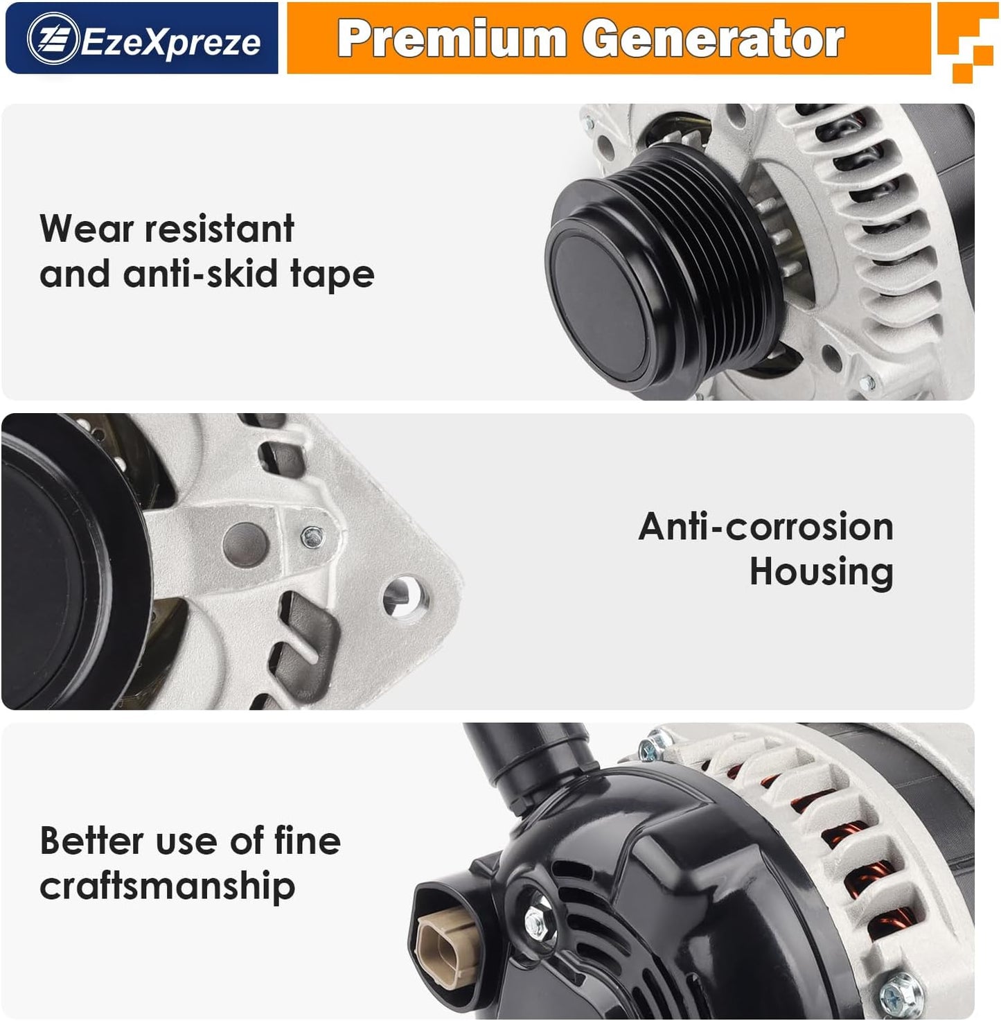 Ezexpreze Alternator Fit for Honda Odyssey 3.5L V6 2014-2017,130Amp CW,OE#11775 31100-RV0-A11 400-52718R