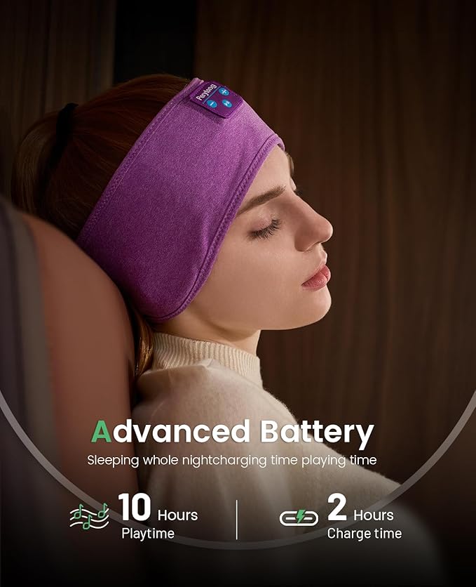 Perytong Sleep Headphones Bluetooth Headband, Headband Headphones Over On Ear Bluetooth 5.4 Sleeping Earbuds Earphones, Wireless Sleeping for Side Sleepers Men Women Boys Girls
