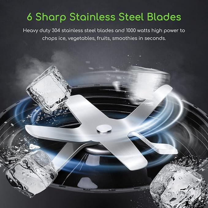 Aigostar Bullet Blender for Shakes and Smoothies, Personal Blender for Kitchen, Smoothie Blender Juice Licuadora Crushing Ice Puree Frozen Fruit, Countertop Blender with 24&20 oz To-Go Cups