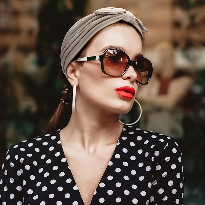 S&N Remille Wide Headbands for Women, Large Hairband, Elastic Non-Slip Headband Twist Knotted Accessories, Yoga Workout Vintage Hair 3 Pack (Multi-colored-1)