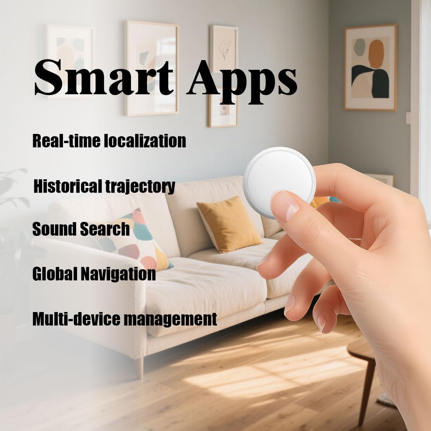 GPS Tracker for Vehicles, Pets & Valuables – No Subscription, Real-Time Tracking via App – Lightweight, Waterproof, Long Battery Life – Compatible with iOS & Android