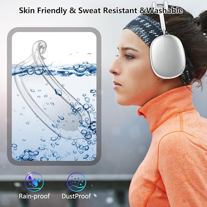 for AirPods Max Case Headband Case Cover,Clear Headband Cover Protector,Soft TPU No-Yellow Sweatproof Washable Cushion/Top Pad Protector Sleeve Cover for Airpods Max Accessories-Translucent