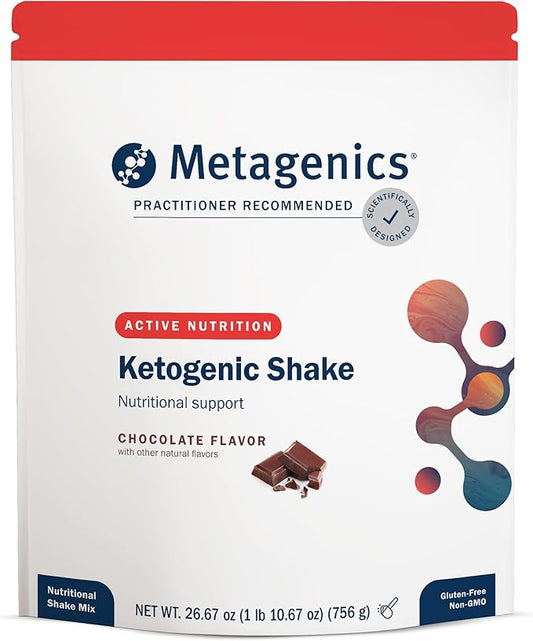 Metagenics Ketogenic Shake - Ketogenic Diet Protein Shake - 25 Vitamins & Minerals - With Biotin, Calcium, Iron & Manganese - Non-GMO & Gluten-Free - Chocolate - 14 Servings