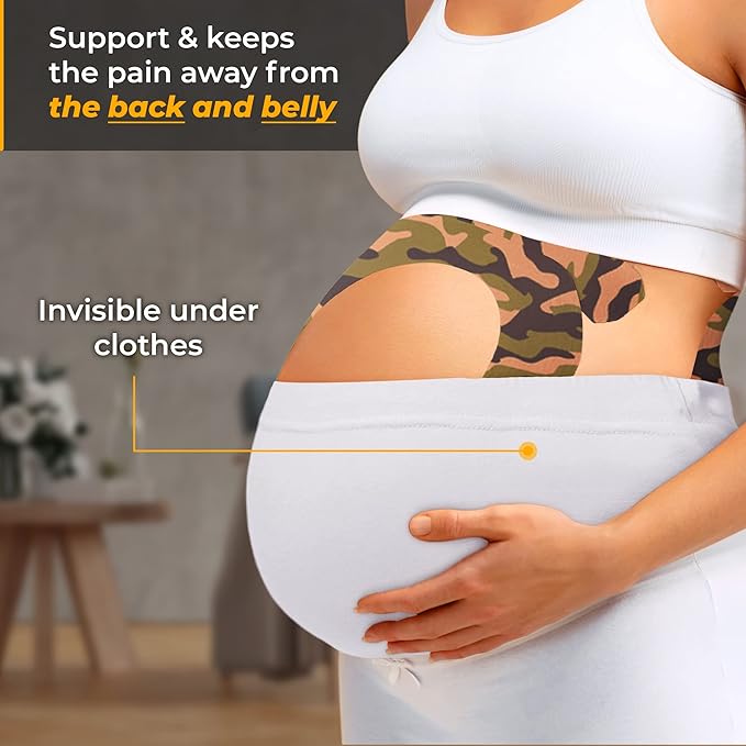 Kinesiology Tape-Incredible Support for Athletic Sports and Recovery + Free Taping Guide - Pre-Cut 2 inch 50 feet (Forest Camo + Free Taping Guide, 1 Pack)