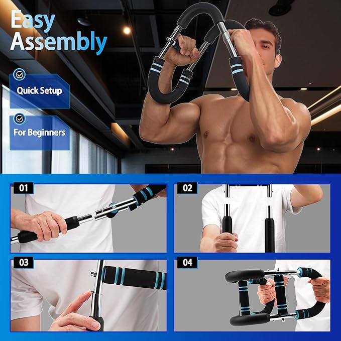 2025 Pro Saker Twister Arm Trainer - 40-100lb Adjustable Power Twister Bar for Chest, Shoulder & Arm Workout, Portable Detachable Upper Body Fitness Equipment for Home/Gym