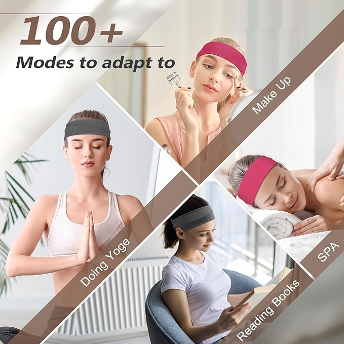 Headbands for Women Non Slip - 7PCS Fashion Sports Hair Bands for Women's Hair, Soft Cotton Cloth Stretchy Headbands for Women for Workout Yoga Running