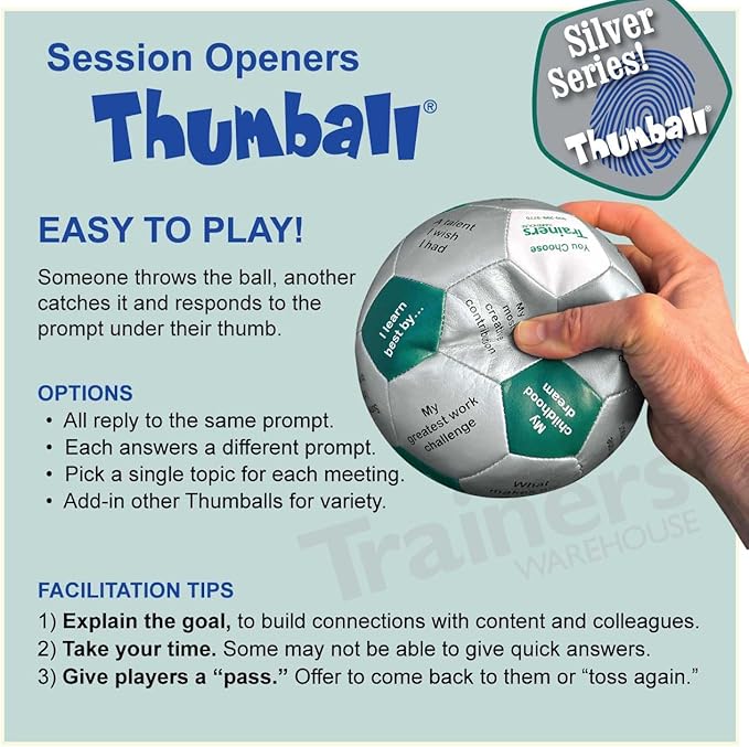 Trainers Warehouse 6" Thumball Collection, 32 Prompts for Conversation, Team Building, Relationship and Training