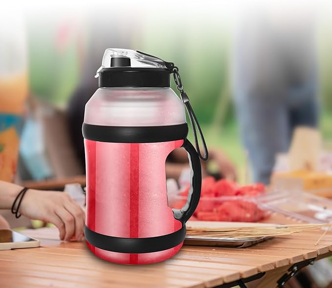 Portable Blender for Shakes and Smoothies 64oz Rechargeable Bottle Blender portable blender with Type-C Rechargeable on the go with Dual-Lid for Outdoor Travel Gym Party (Black)