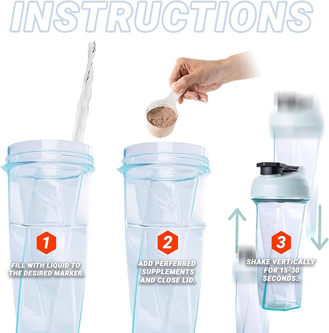 HELIMIX 2.0 Vortex Blender Shaker Bottle Holds upto 28oz | No Blending Ball or Whisk | USA Made | Portable Pre Workout Whey Protein Drink Shaker Cup | Mixes Cocktails Smoothies Shakes | Top Rack Safe
