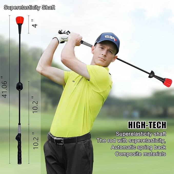 PGM Golf Swing Trainer Aid -2.0 Golf Swing Training Aid Golf Practice Warm-Up Stick for Strength Flexibility and Tempo Training -Suit for Practice Chipping Hitting Golf Accessories